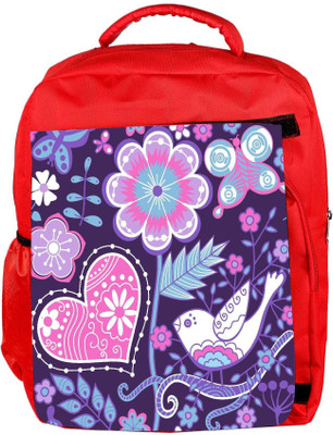 

Snoogg Eco Friendly Canvas Seamless Texture With Flowers Backpack Rucksack School Travel Unisex Casual Canvas Bag Bookbag Satchel 5 L Laptop Backpack(Red)