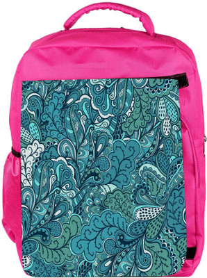 

Snoogg Eco Friendly Canvas Abstract Green Leaves Designer Backpack Rucksack School Travel Unisex Casual Canvas Bag Bookbag Satchel 5 L Backpack(Pink)
