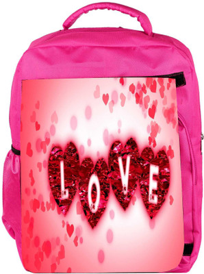 

Snoogg Eco Friendly Canvas Heart Of Love Designer Backpack Rucksack School Travel Unisex Casual Canvas Bag Bookbag Satchel 5 L Backpack(Pink)