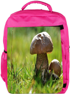 

Snoogg Eco Friendly Canvas Tiny Mushroom Designer Backpack Rucksack School Travel Unisex Casual Canvas Bag Bookbag Satchel 5 L Backpack(Pink)