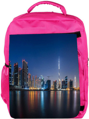 

Snoogg Eco Friendly Canvas White Burj Khalifa Designer Backpack Rucksack School Travel Unisex Casual Canvas Bag Bookbag Satchel 5 L Backpack(Pink)