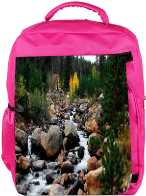 

Snoogg Eco Friendly Canvas Big Stones Designer Backpack Rucksack School Travel Unisex Casual Canvas Bag Bookbag Satchel 5 L Backpack(Pink)