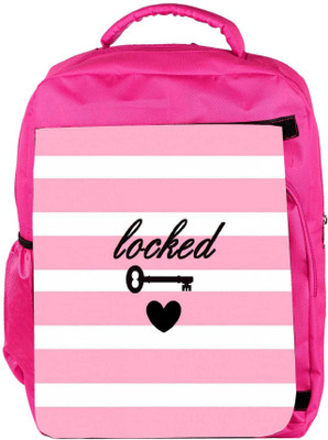 

Snoogg Eco Friendly Canvas Locked Hearts Backpack Rucksack School Travel Unisex Casual Canvas Bag Bookbag Satchel 5 L Backpack(Pink)
