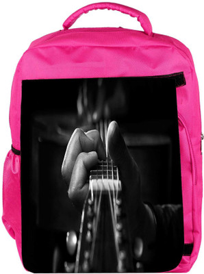 

Snoogg Eco Friendly Canvas Playing The Guitar Designer Backpack Rucksack School Travel Unisex Casual Canvas Bag Bookbag Satchel 5 L Backpack(Pink)