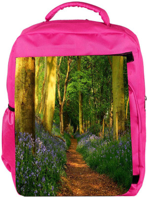 

Snoogg Eco Friendly Canvas Blossom Trees Designer Backpack Rucksack School Travel Unisex Casual Canvas Bag Bookbag Satchel 5 L Backpack(Pink)