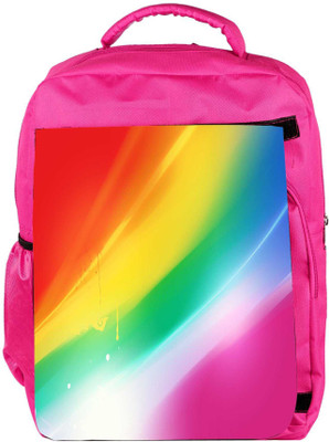 

Snoogg Eco Friendly Canvas Rainbow Color Designer Backpack Rucksack School Travel Unisex Casual Canvas Bag Bookbag Satchel 5 L Backpack(Pink)