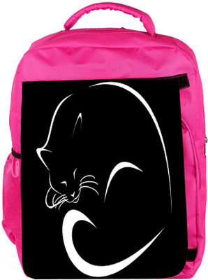 

Snoogg Eco Friendly Canvas Sleeping Cat Minimalistic Designer Backpack Rucksack School Travel Unisex Casual Canvas Bag Bookbag Satchel 5 L Backpack(Pink)