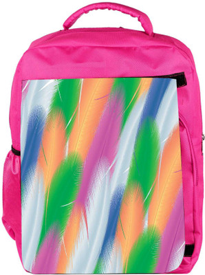 

Snoogg Eco Friendly Canvas Feathers Vector Background Backpack Rucksack School Travel Unisex Casual Canvas Bag Bookbag Satchel 5 L Backpack(Pink)