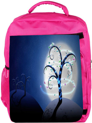 

Snoogg Eco Friendly Canvas White Moon Tree Designer Backpack Rucksack School Travel Unisex Casual Canvas Bag Bookbag Satchel 5 L Backpack(Pink)