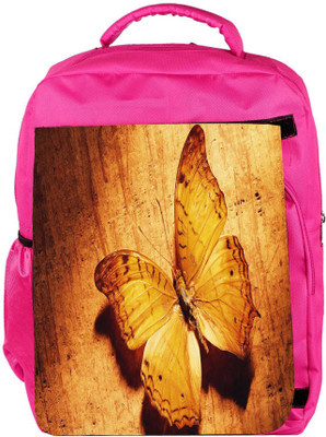 

Snoogg Eco Friendly Canvas Butterfly Designer Backpack Rucksack School Travel Unisex Casual Canvas Bag Bookbag Satchel 5 L Backpack(Pink)