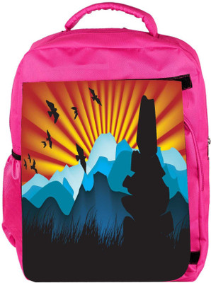 

Snoogg Eco Friendly Canvas Beautiful Landscape Background Backpack Rucksack School Travel Unisex Casual Canvas Bag Bookbag Satchel 5 L Backpack(Pink)
