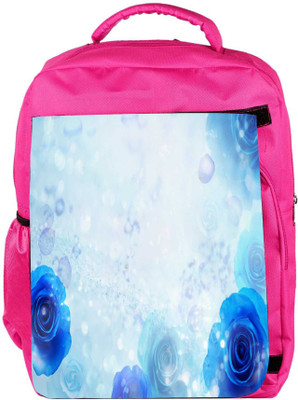 

Snoogg Eco Friendly Canvas Blue Roses Designer Backpack Rucksack School Travel Unisex Casual Canvas Bag Bookbag Satchel 5 L Backpack(Pink)