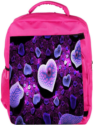 

Snoogg Eco Friendly Canvas Amazing Hearts Designer Backpack Rucksack School Travel Unisex Casual Canvas Bag Bookbag Satchel 5 L Backpack(Pink)
