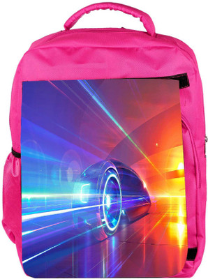 

Snoogg Eco Friendly Canvas Speed Car Designer Backpack Rucksack School Travel Unisex Casual Canvas Bag Bookbag Satchel 5 L Backpack(Pink)
