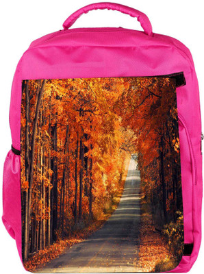 

Snoogg Eco Friendly Canvas Orange Trees Designer Backpack Rucksack School Travel Unisex Casual Canvas Bag Bookbag Satchel 5 L Backpack(Pink)