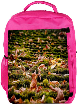 

Snoogg Eco Friendly Canvas Dried Leaves On The Ground Designer Backpack Rucksack School Travel Unisex Casual Canvas Bag Bookbag Satchel 5 L Backpack(Pink)