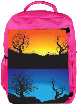 

Snoogg Eco Friendly Canvas Abstract Tree Background Backpack Rucksack School Travel Unisex Casual Canvas Bag Bookbag Satchel 5 L Backpack(Pink)