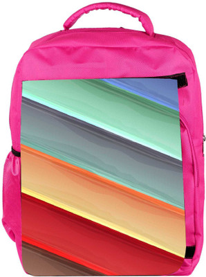 

Snoogg Eco Friendly Canvas Light Color Strips Designer Backpack Rucksack School Travel Unisex Casual Canvas Bag Bookbag Satchel 5 L Backpack(Pink)