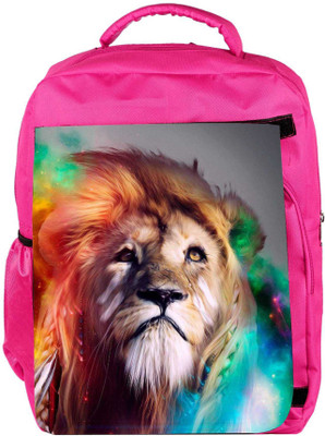 

Snoogg Eco Friendly Canvas Colorful Lion 2770 Backpack Rucksack School Travel Unisex Casual Canvas Bag Bookbag Satchel 5 L Backpack(Pink)
