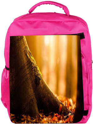 

Snoogg Eco Friendly Canvas Fallen Leaf Designer Backpack Rucksack School Travel Unisex Casual Canvas Bag Bookbag Satchel 5 L Backpack(Pink)