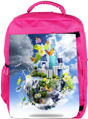 

Snoogg Eco Friendly Canvas Half Earth Backpack Rucksack School Travel Unisex Casual Canvas Bag Bookbag Satchel 5 L Backpack(Pink)