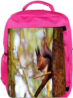 

Snoogg Eco Friendly Canvas Squarril Designer Backpack Rucksack School Travel Unisex Casual Canvas Bag Bookbag Satchel 5 L Backpack(Pink)
