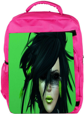 

Snoogg Eco Friendly Canvas Green Feather Girl Designer Backpack Rucksack School Travel Unisex Casual Canvas Bag Bookbag Satchel 5 L Backpack(Pink)