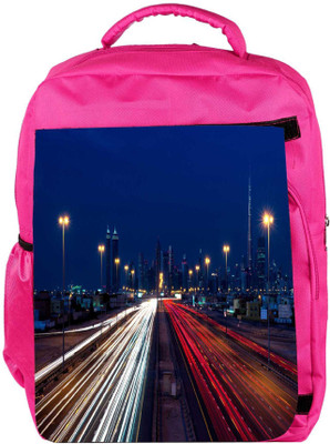 

Snoogg Eco Friendly Canvas Busy Roads Designer Backpack Rucksack School Travel Unisex Casual Canvas Bag Bookbag Satchel 5 L Backpack(Pink)