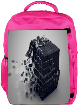 

Snoogg Eco Friendly Canvas Exploding Cube Designer Backpack Rucksack School Travel Unisex Casual Canvas Bag Bookbag Satchel 5 L Backpack(Pink)