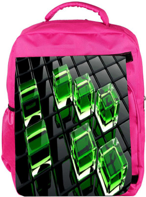 

Snoogg Eco Friendly Canvas Green Cube Designer Backpack Rucksack School Travel Unisex Casual Canvas Bag Bookbag Satchel 5 L Backpack(Pink)