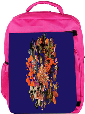 

Snoogg Eco Friendly Canvas Circle Orange Designer Backpack Rucksack School Travel Unisex Casual Canvas Bag Bookbag Satchel 5 L Backpack(Pink)