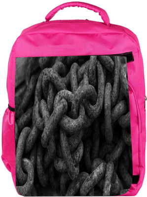 

Snoogg Eco Friendly Canvas Chain Photography Designer Backpack Rucksack School Travel Unisex Casual Canvas Bag Bookbag Satchel 5 L Backpack(Pink)