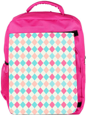 

Snoogg Eco Friendly Canvas Multicolor Blocks Designer Backpack Rucksack School Travel Unisex Casual Canvas Bag Bookbag Satchel 5 L Backpack(Pink)