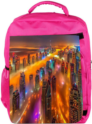 

Snoogg Eco Friendly Canvas Storm At Night Designer Backpack Rucksack School Travel Unisex Casual Canvas Bag Bookbag Satchel 5 L Backpack(Pink)