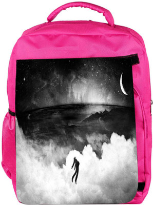 

Snoogg Eco Friendly Canvas Evil Man Designer Backpack Rucksack School Travel Unisex Casual Canvas Bag Bookbag Satchel 5 L Backpack(Pink)