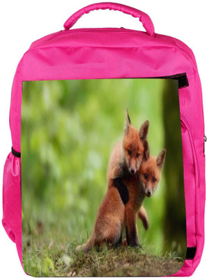 

Snoogg Eco Friendly Canvas Babies Fox Designer Backpack Rucksack School Travel Unisex Casual Canvas Bag Bookbag Satchel 5 L Backpack(Pink)