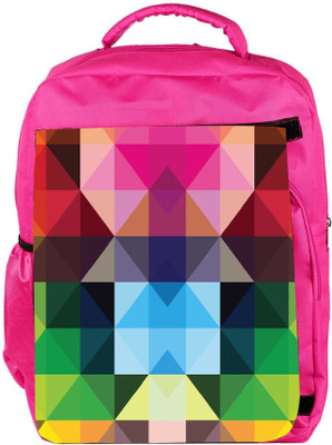 

Snoogg Eco Friendly Canvas Colorful Rhombuses Backpack Rucksack School Travel Unisex Casual Canvas Bag Bookbag Satchel 5 L Backpack(Pink)