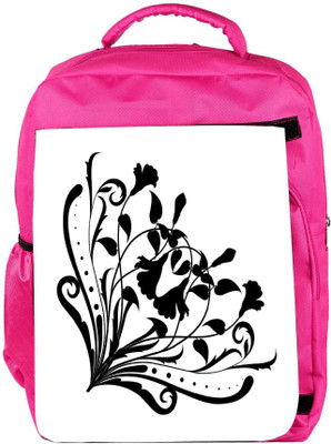 

Snoogg Eco Friendly Canvas Floral Corner Silhouette Backpack Rucksack School Travel Unisex Casual Canvas Bag Bookbag Satchel 5 L Backpack(Pink)