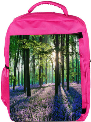 

Snoogg Eco Friendly Canvas Autum Forest Designer Backpack Rucksack School Travel Unisex Casual Canvas Bag Bookbag Satchel 5 L Backpack(Pink)