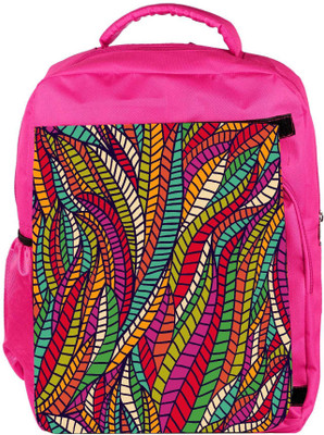 

Snoogg Eco Friendly Canvas Seamless Abstract Hand Drawn Waves Pattern Backpack Rucksack School Travel Unisex Casual Canvas Bag Bookbag Satchel 5 L Backpack(Pink)