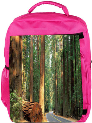 

Snoogg Eco Friendly Canvas Road And Forest Designer Backpack Rucksack School Travel Unisex Casual Canvas Bag Bookbag Satchel 5 L Backpack(Pink)