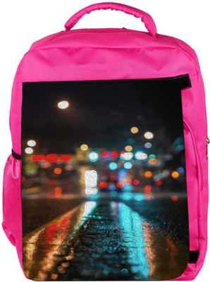 

Snoogg Eco Friendly Canvas Wet Road Parallax Backpack Rucksack School Travel Unisex Casual Canvas Bag Bookbag Satchel 5 L Backpack(Pink)