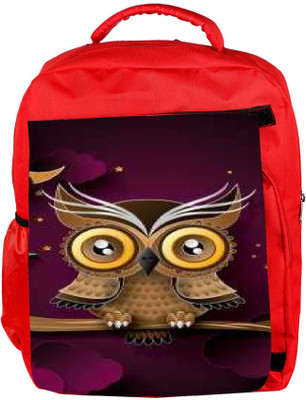 

Snoogg Eco Friendly Canvas Abstract Owl Designer Backpack Rucksack School Travel Unisex Casual Canvas Bag Bookbag Satchel 5 L Laptop Backpack(Red)