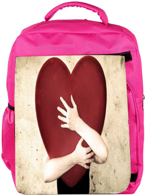 

Snoogg Eco Friendly Canvas Falling In Love Designer Backpack Rucksack School Travel Unisex Casual Canvas Bag Bookbag Satchel 5 L Backpack(Pink)
