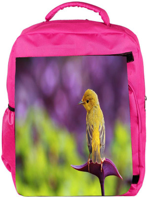 

Snoogg Eco Friendly Canvas Small Cute Bird Designer Backpack Rucksack School Travel Unisex Casual Canvas Bag Bookbag Satchel 5 L Backpack(Pink)