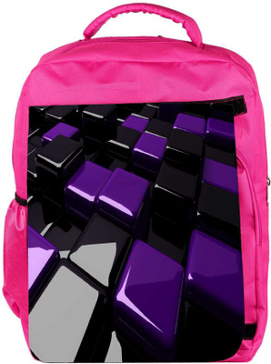 

Snoogg Eco Friendly Canvas Black And Purple Cube Designer Backpack Rucksack School Travel Unisex Casual Canvas Bag Bookbag Satchel 5 L Backpack(Pink)