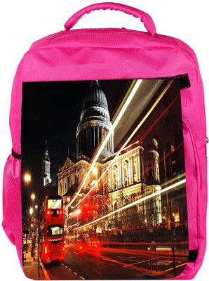 

Snoogg Eco Friendly Canvas City At Night Designer Backpack Rucksack School Travel Unisex Casual Canvas Bag Bookbag Satchel 5 L Backpack(Pink)