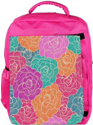 

Snoogg Eco Friendly Canvas Seamless Hand Drawn Waves Texture Backpack Rucksack School Travel Unisex Casual Canvas Bag Bookbag Satchel 5 L Backpack(Pink)