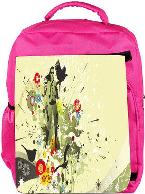 

Snoogg Eco Friendly Canvas A Girl Designer Backpack Rucksack School Travel Unisex Casual Canvas Bag Bookbag Satchel 5 L Backpack(Pink)