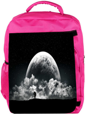 

Snoogg Eco Friendly Canvas Planet Behind The Clouds Designer Backpack Rucksack School Travel Unisex Casual Canvas Bag Bookbag Satchel 5 L Backpack(Pink)